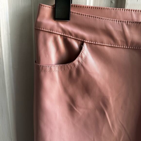 Kittenish Vegan Faux Leather Blush Pink Pants - Picture 4 of 7